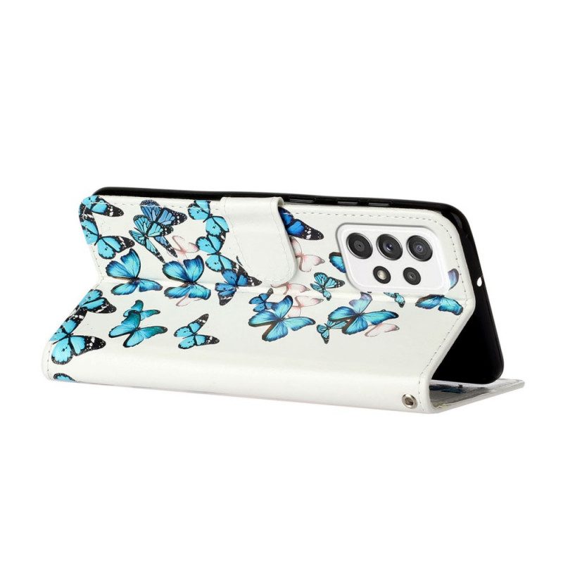 Custodia in pelle Samsung Galaxy A33 5G Lo Stile Delle Farfalle