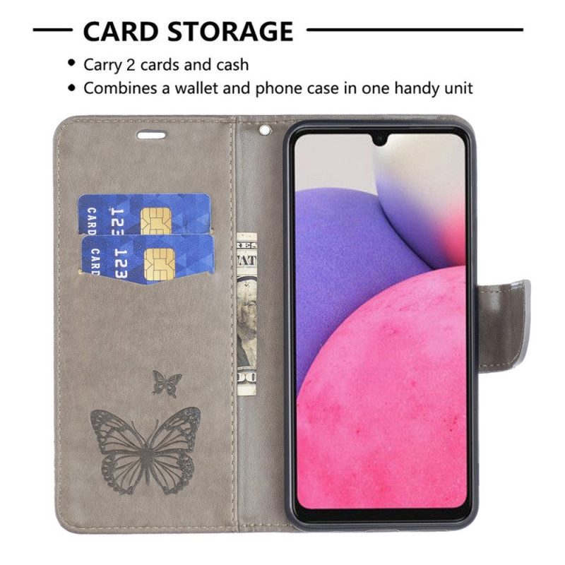 Custodia in pelle Samsung Galaxy A33 5G Perizoma Farfalle