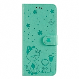 Custodia in pelle Samsung Galaxy A33 5G Strappy Cat E Api