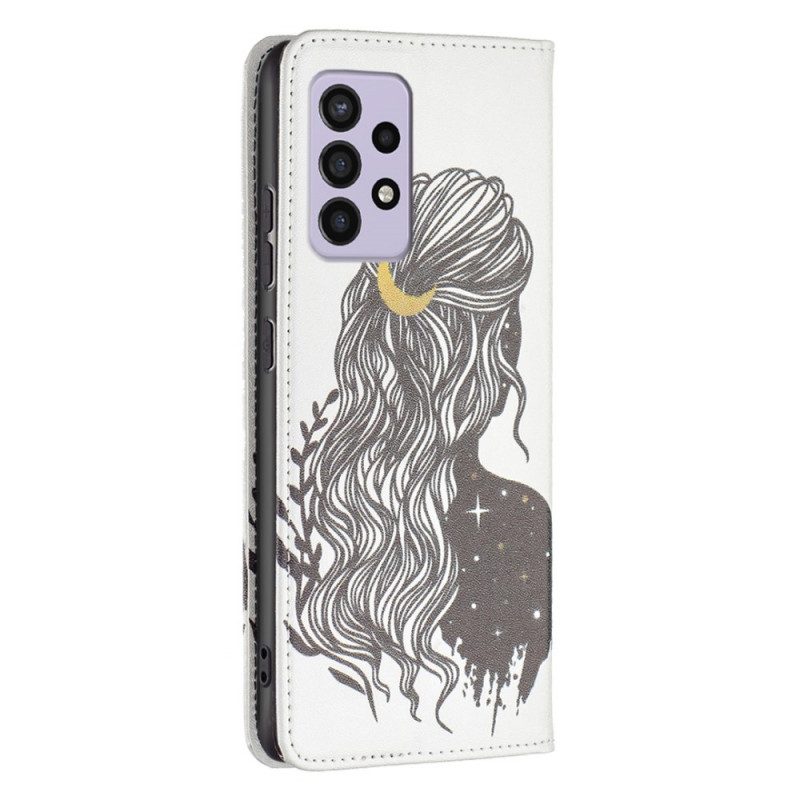 Folio Cover Samsung Galaxy A33 5G Custodia in pelle Bei Capelli