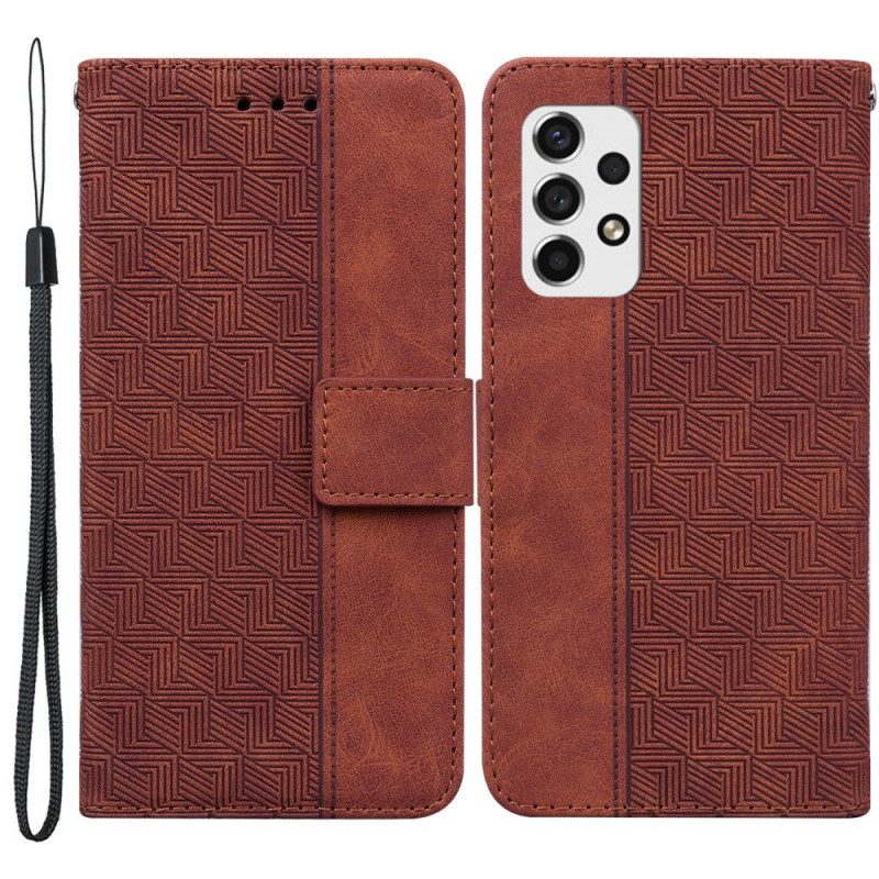 Folio Cover Samsung Galaxy A33 5G Stampato Con Cinturino