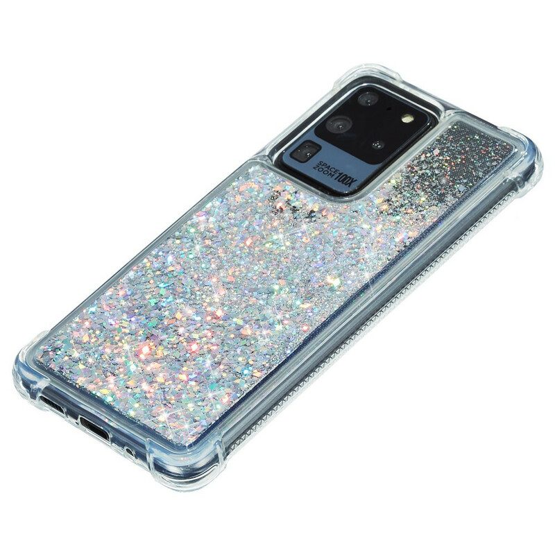 Cover Samsung Galaxy S20 Ultra Angoli Rinforzati Con Glitter