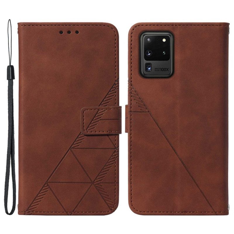 Custodia in pelle Samsung Galaxy S20 Ultra Effetto Pelle Piramidale
