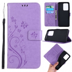 Custodia in pelle Samsung Galaxy S20 Ultra Farfalle Al Vento