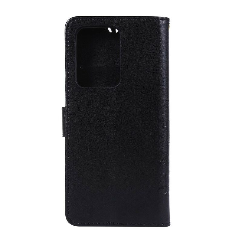 Custodia in pelle Samsung Galaxy S20 Ultra Farfalle Al Vento