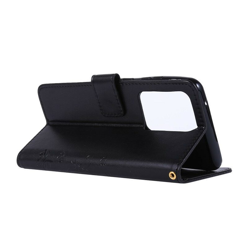 Custodia in pelle Samsung Galaxy S20 Ultra Farfalle Al Vento