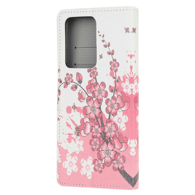 Custodia in pelle Samsung Galaxy S20 Ultra Fiori Tropicali