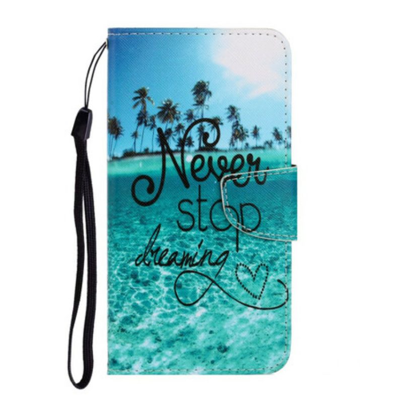 Custodia in pelle Samsung Galaxy S20 Ultra Non Smettere Mai Di Sognare Navy Strappy
