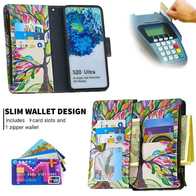 Custodia in pelle Samsung Galaxy S20 Ultra Tasca Per Albero Con Cerniera