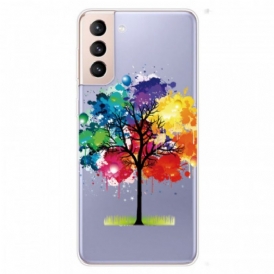 Cover Samsung Galaxy S22 5G Albero Dell'acquerello Senza Soluzione Di Continuità