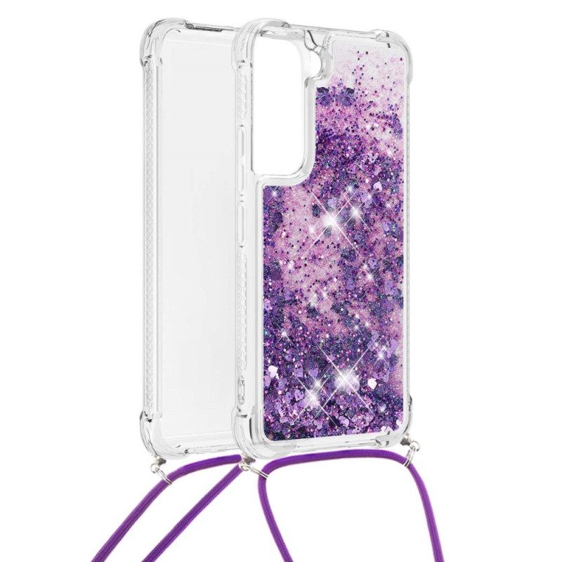 Cover Samsung Galaxy S22 5G Design Con Paillettes Con Coulisse