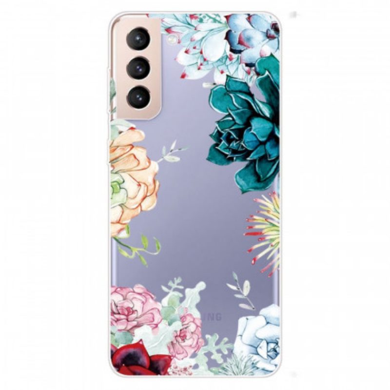 Cover Samsung Galaxy S22 5G Fiori Dell'acquerello Senza Soluzione Di Continuità