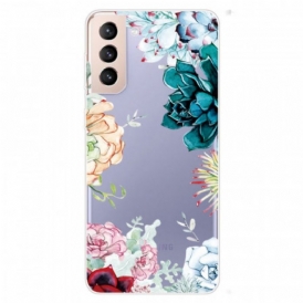 Cover Samsung Galaxy S22 5G Fiori Dell'acquerello Senza Soluzione Di Continuità