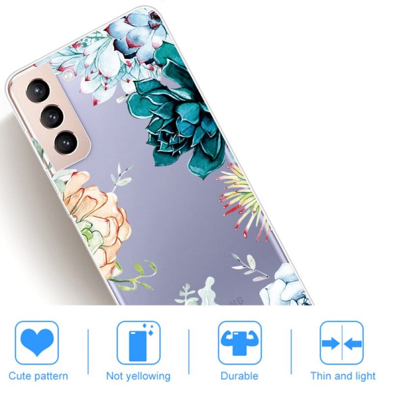 Cover Samsung Galaxy S22 5G Fiori Dell'acquerello Senza Soluzione Di Continuità