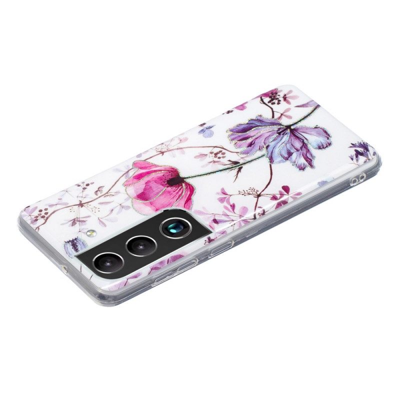 Cover Samsung Galaxy S22 5G Fiori Marmorizzati