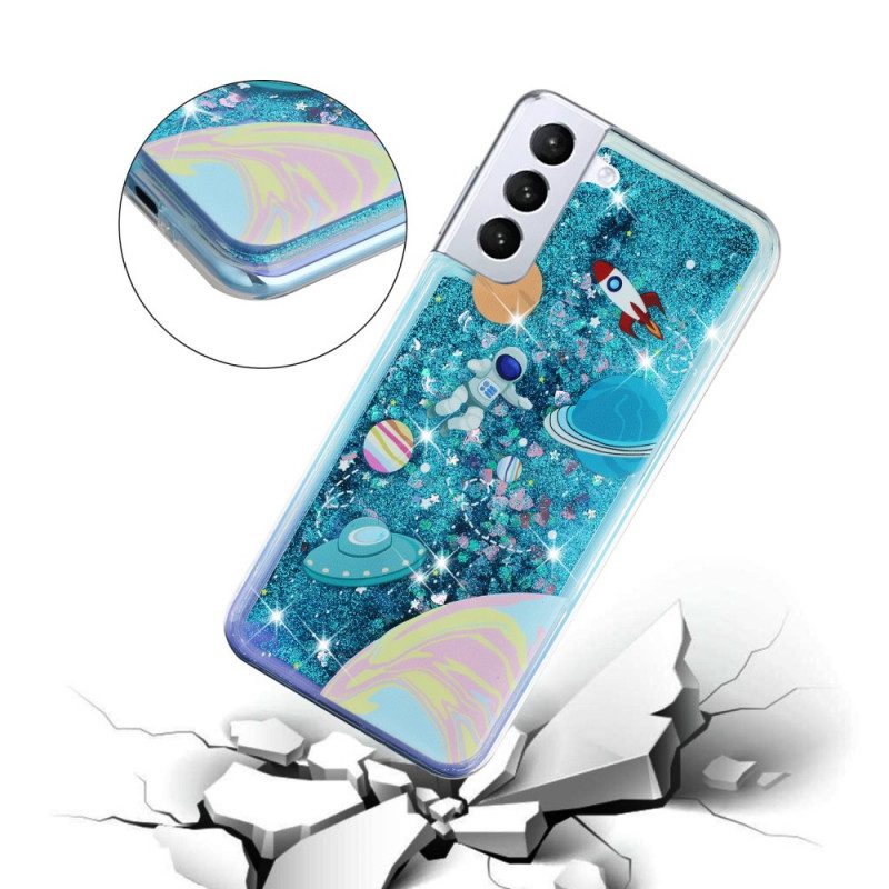 Cover Samsung Galaxy S22 5G Paillettes Spaziali