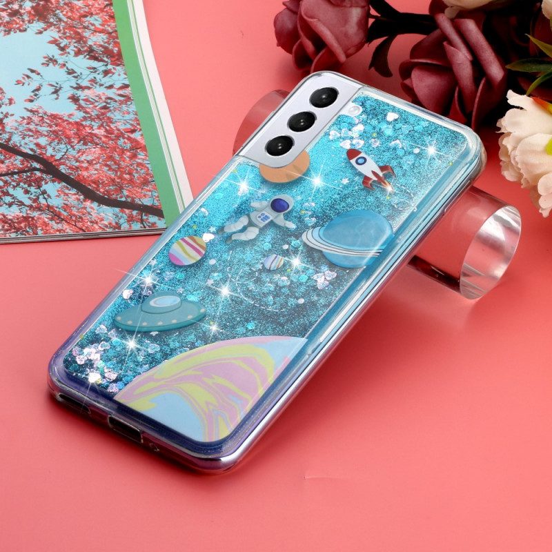 Cover Samsung Galaxy S22 5G Paillettes Spaziali