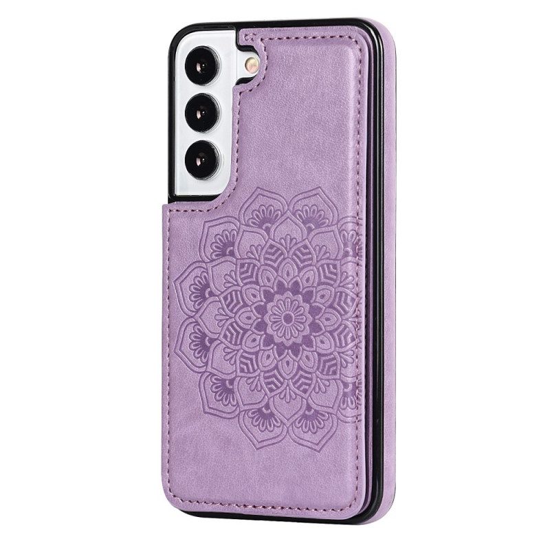 Cover Samsung Galaxy S22 5G Portacarte Con Stampa Mandala