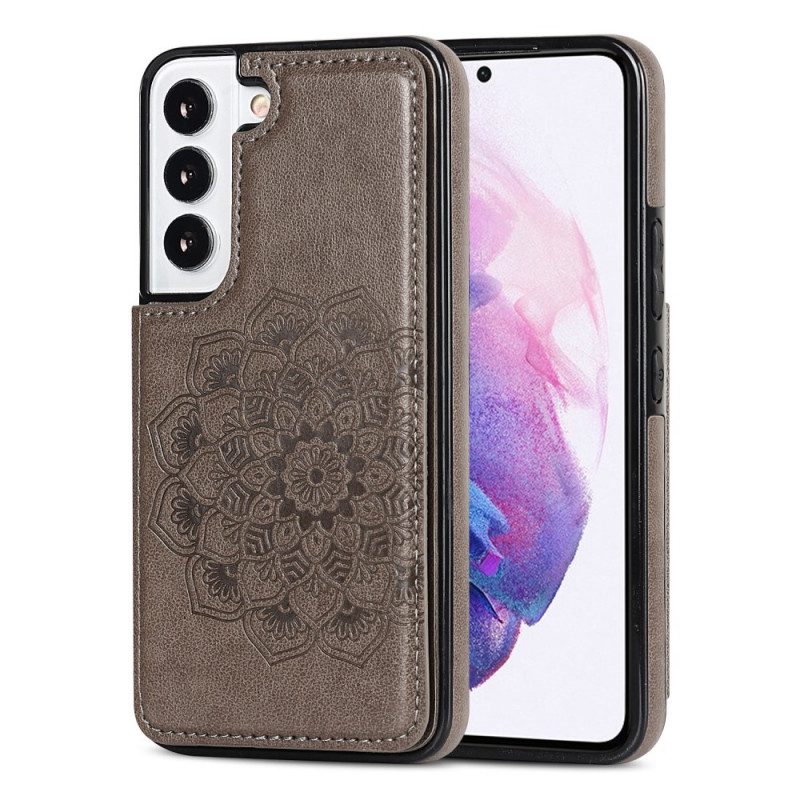 Cover Samsung Galaxy S22 5G Portacarte Con Stampa Mandala