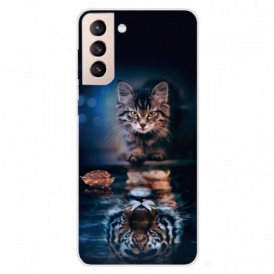 Cover Samsung Galaxy S22 5G Riflessione Del Gatto