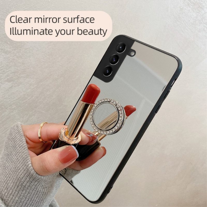 Cover Samsung Galaxy S22 5G Specchio Con Anello Rotante
