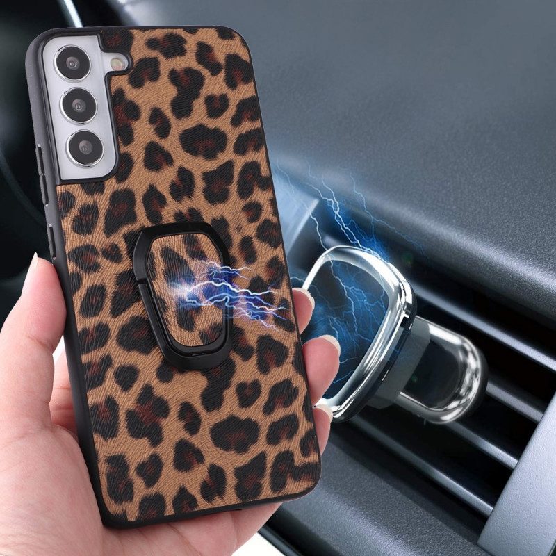 Cover Samsung Galaxy S22 5G Supporto Anello In Fibra Di Carbonio