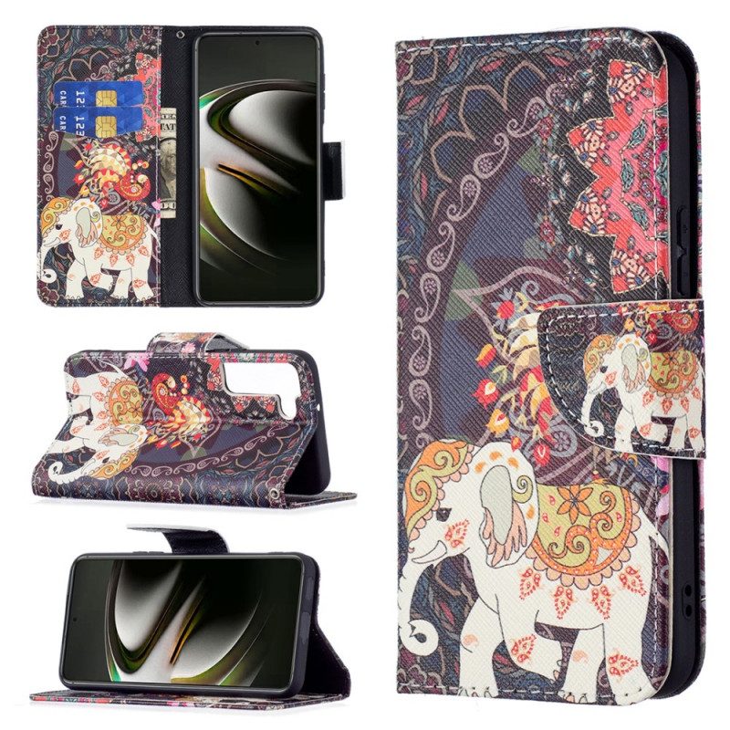 Custodia A Portafoglio Samsung Galaxy S22 5G Elefante Indiano