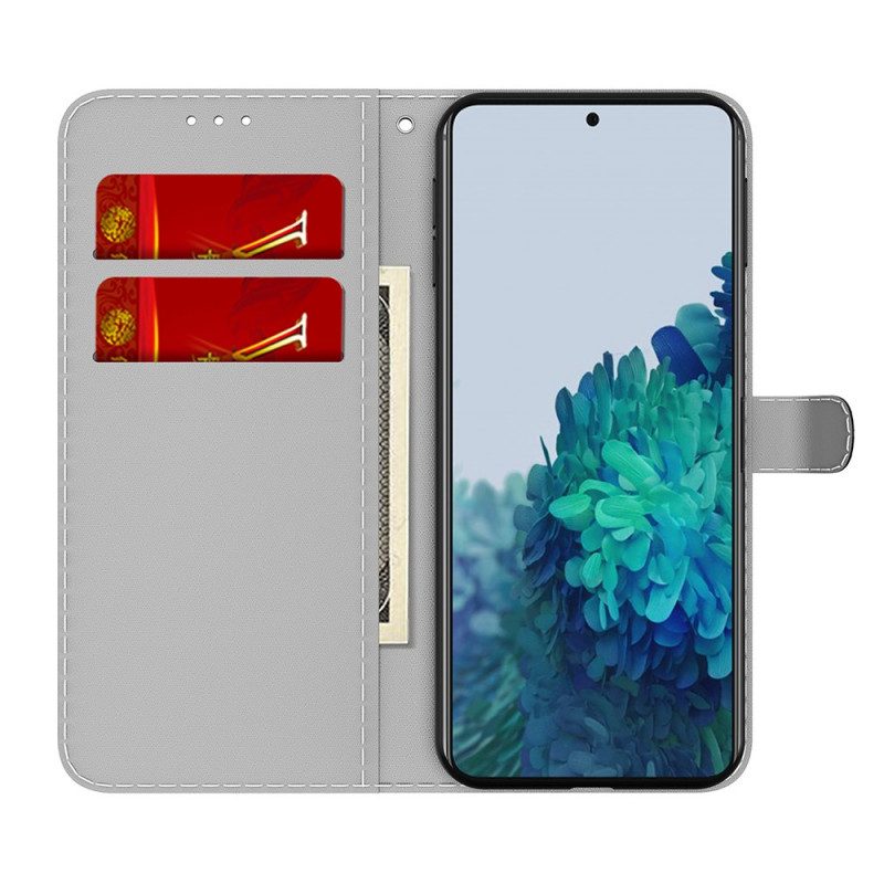Custodia A Portafoglio Samsung Galaxy S22 5G Modello Astratto