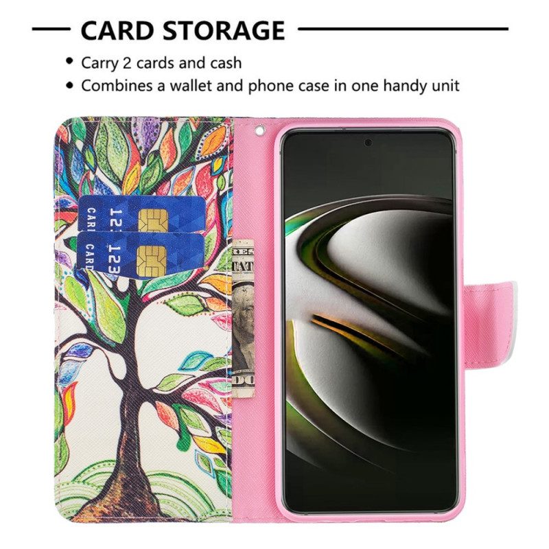Custodia in pelle Samsung Galaxy S22 5G Albero Colorato