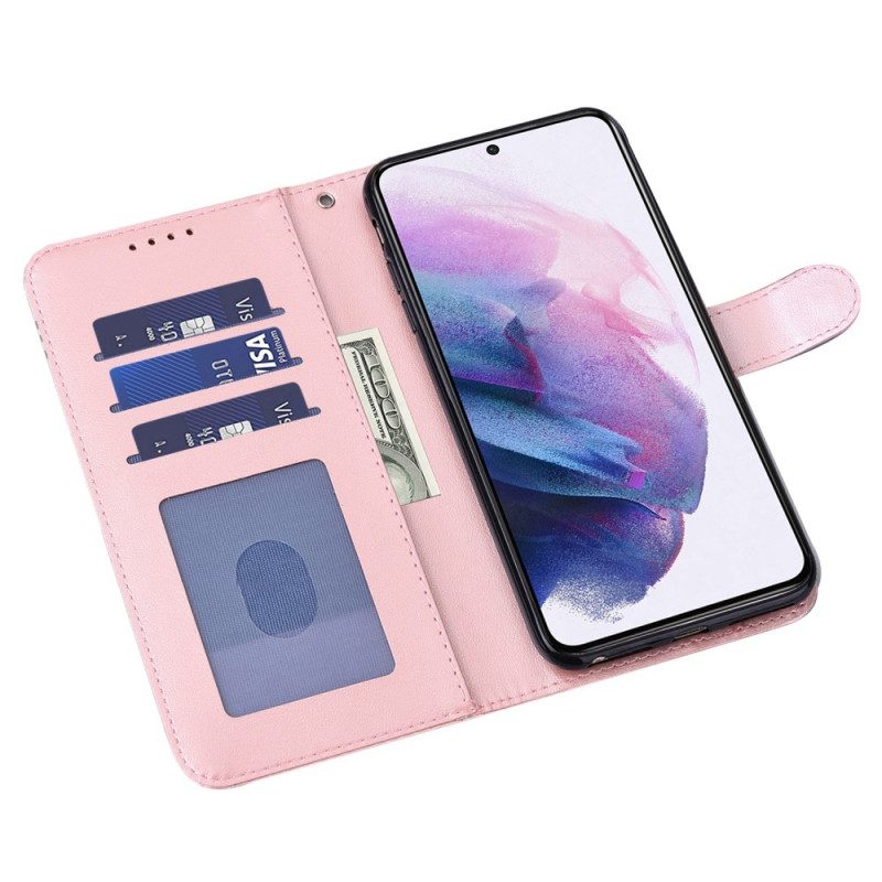 Custodia in pelle Samsung Galaxy S22 5G Albero E Cervo