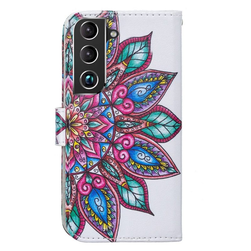 Custodia in pelle Samsung Galaxy S22 5G Mandala Disegnato