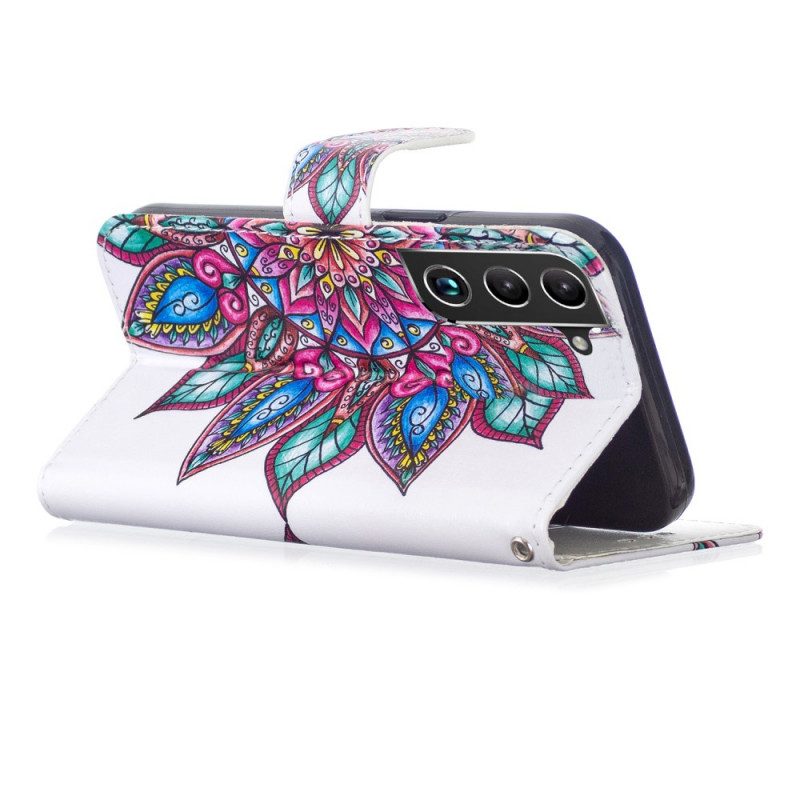 Custodia in pelle Samsung Galaxy S22 5G Mandala Disegnato