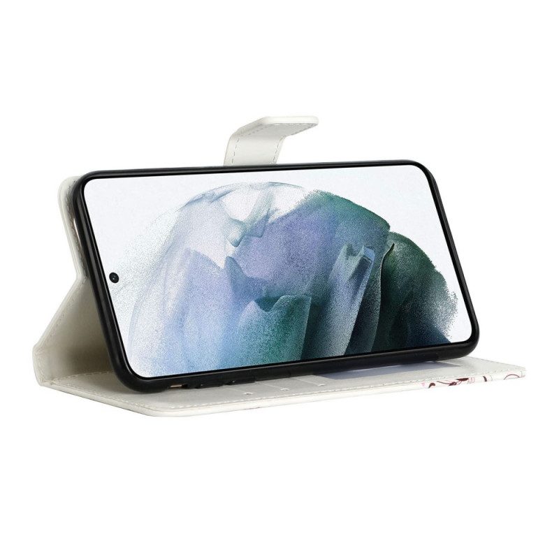 Custodia in pelle Samsung Galaxy S22 5G Piuma Vita E Amore
