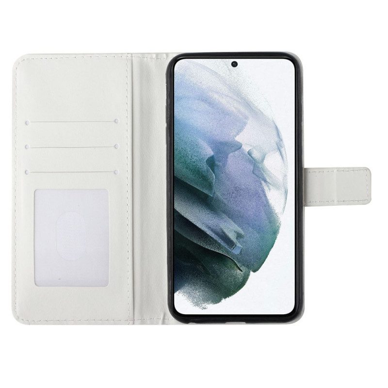 Custodia in pelle Samsung Galaxy S22 5G Piuma Vita E Amore