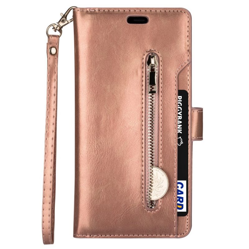 Custodia in pelle Samsung Galaxy S22 5G Portamonete E Cordino