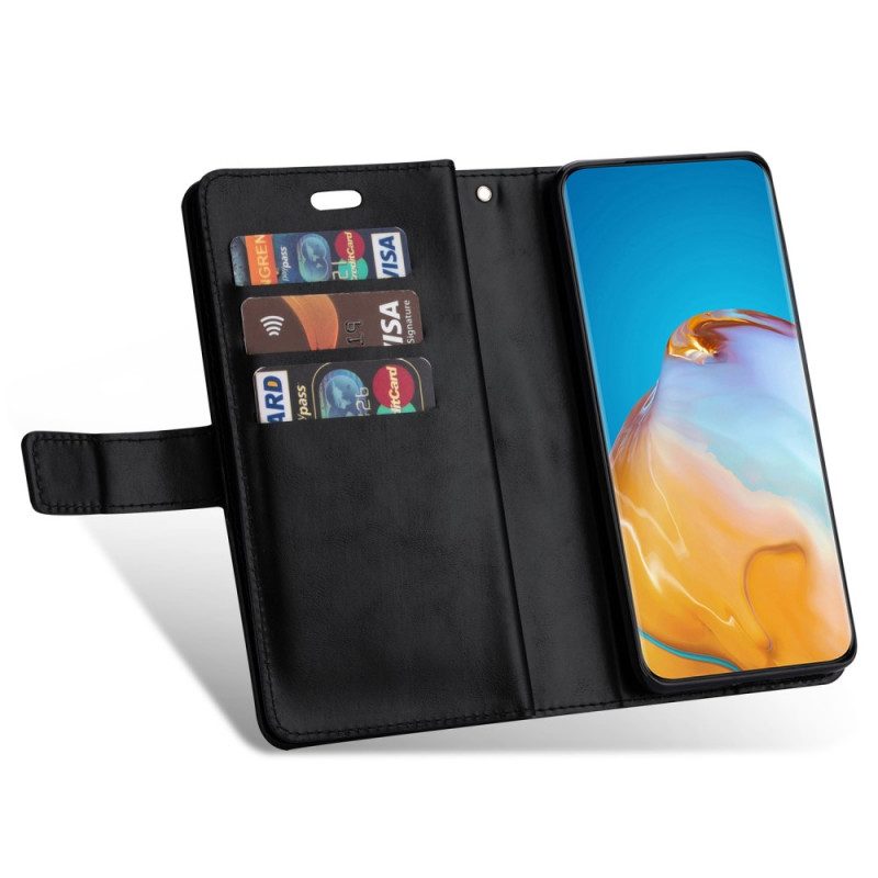 Custodia in pelle Samsung Galaxy S22 5G Portamonete E Cordino