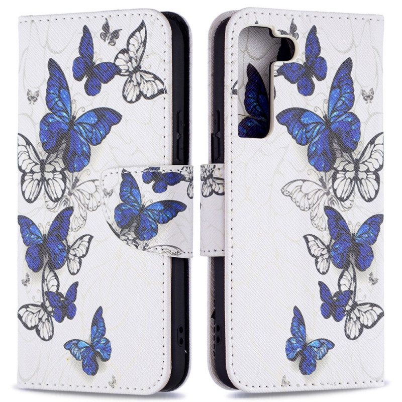 Custodia in pelle Samsung Galaxy S22 5G Re Farfalle