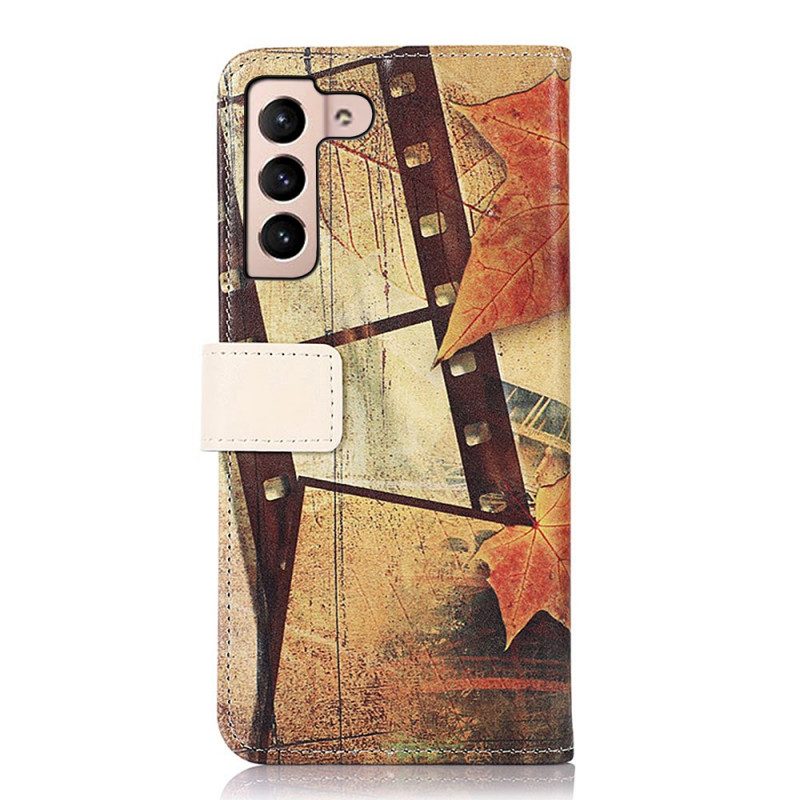 Custodia in pelle Samsung Galaxy S22 5G Torre Eiffel In Autunno