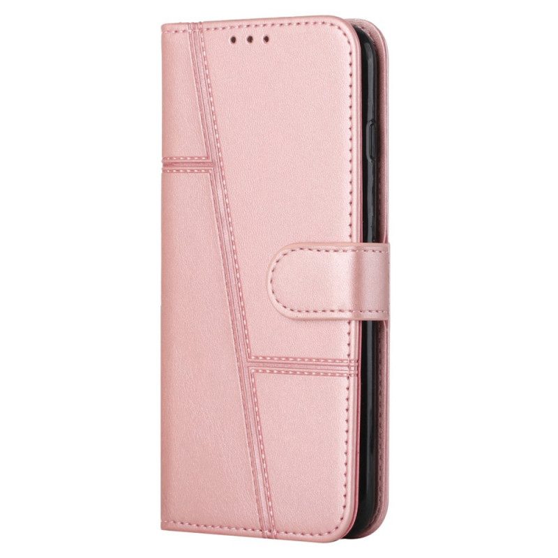 Folio Cover Samsung Galaxy S22 5G Cinturino Effetto Pelle Geo
