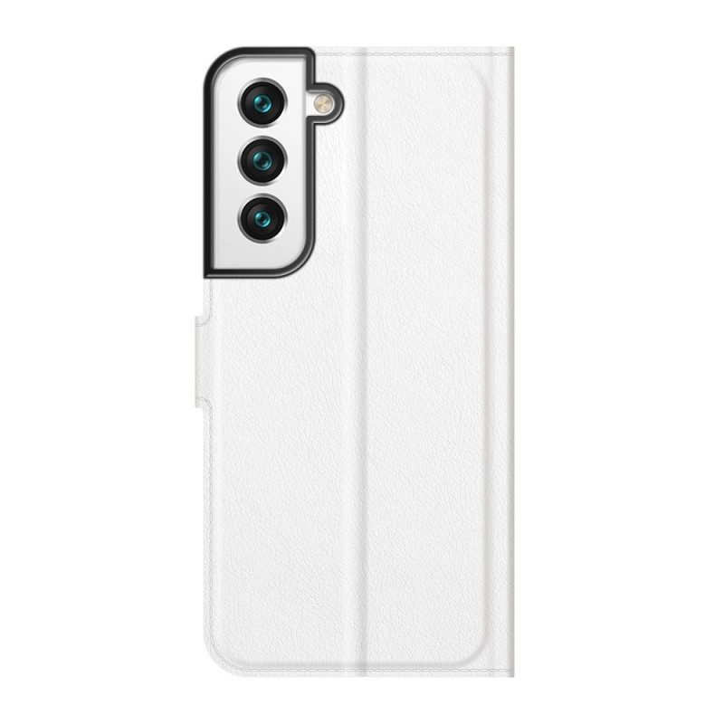 Folio Cover Samsung Galaxy S22 5G Classico Effetto Pelle Litchi