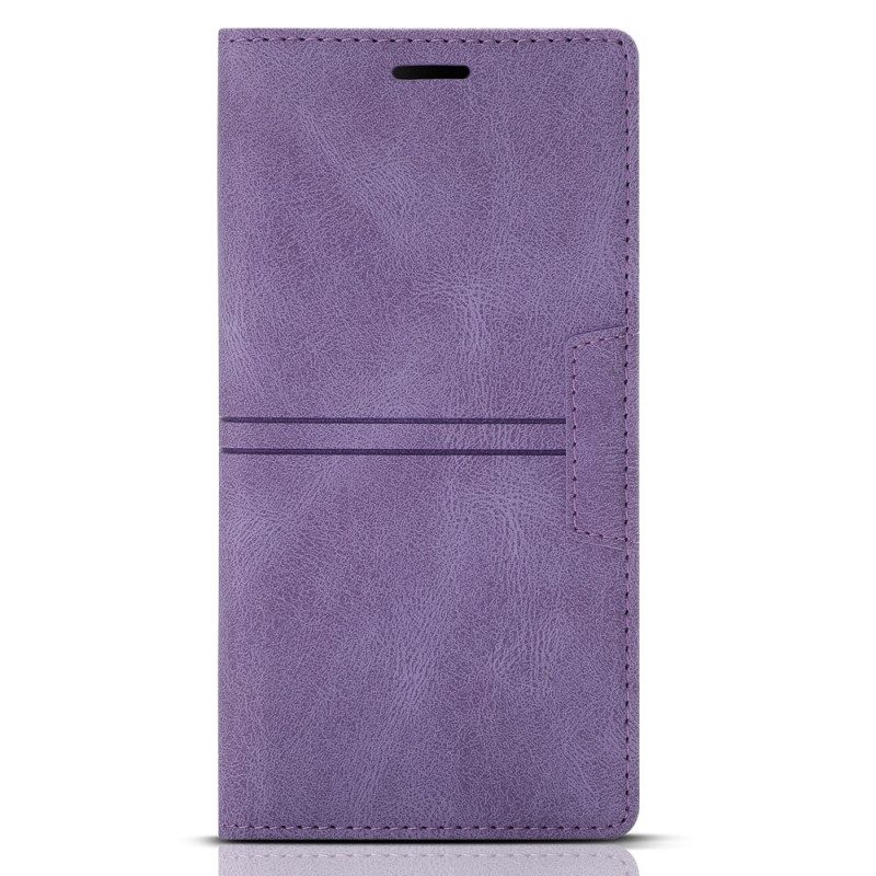 Folio Cover Samsung Galaxy S22 5G Custodia in pelle Chiusura Magnetica Con Cuciture In Pelle Stile