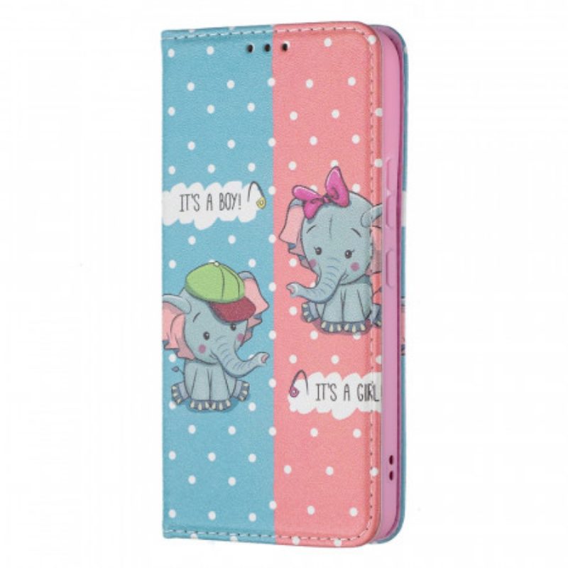 Folio Cover Samsung Galaxy S22 5G Custodia in pelle Elefantini