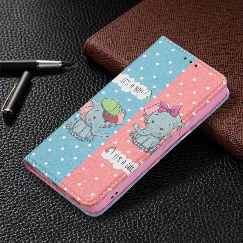 Folio Cover Samsung Galaxy S22 5G Custodia in pelle Elefantini