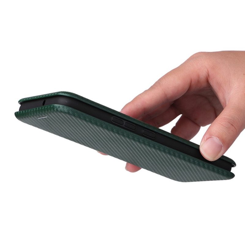 Folio Cover Samsung Galaxy S22 5G Custodia in pelle Fibra Di Carbonio