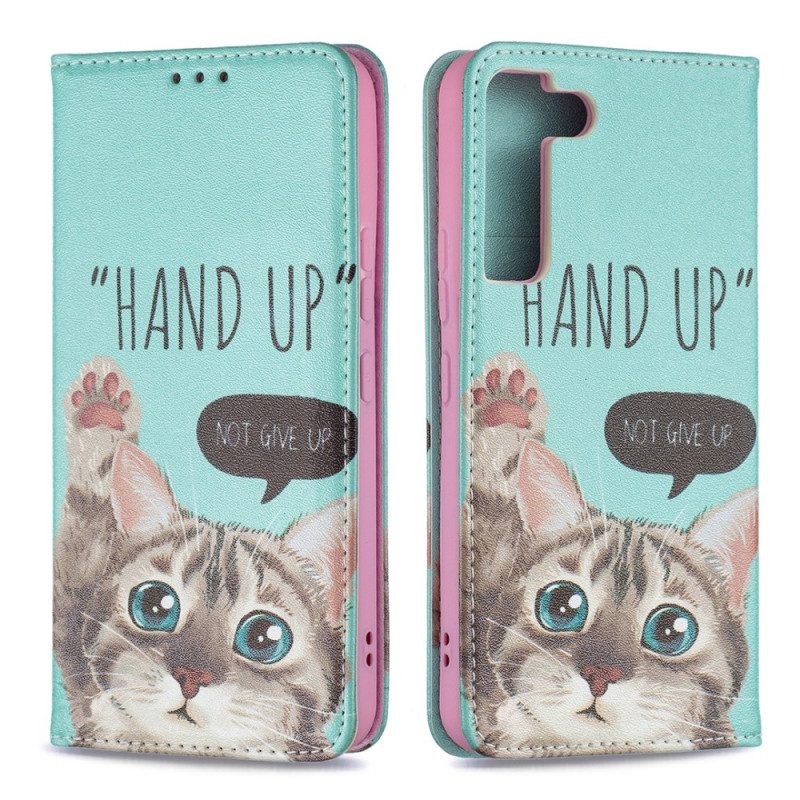 Folio Cover Samsung Galaxy S22 5G Custodia in pelle Mano In Alto