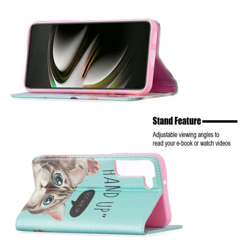Folio Cover Samsung Galaxy S22 5G Custodia in pelle Mano In Alto
