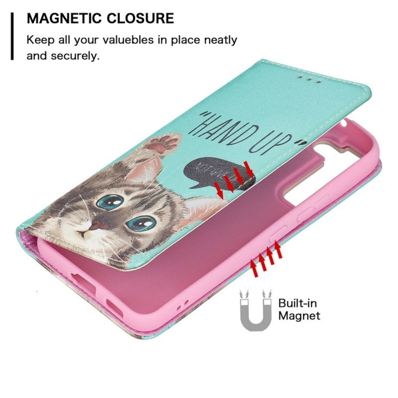 Folio Cover Samsung Galaxy S22 5G Custodia in pelle Mano In Alto