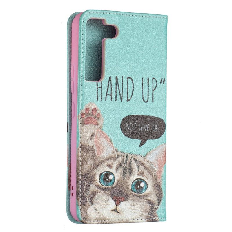 Folio Cover Samsung Galaxy S22 5G Custodia in pelle Mano In Alto
