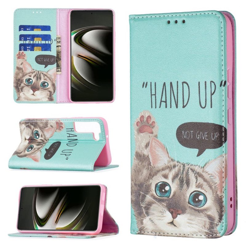 Folio Cover Samsung Galaxy S22 5G Custodia in pelle Mano In Alto
