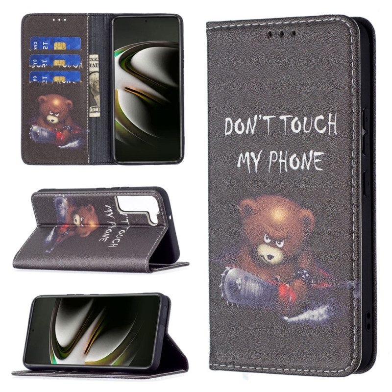 Folio Cover Samsung Galaxy S22 5G Custodia in pelle Orso Pericoloso